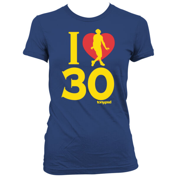 I Love (Heart) 30 - Women's Junior Cut Crewneck T-Shirt Thumbnail