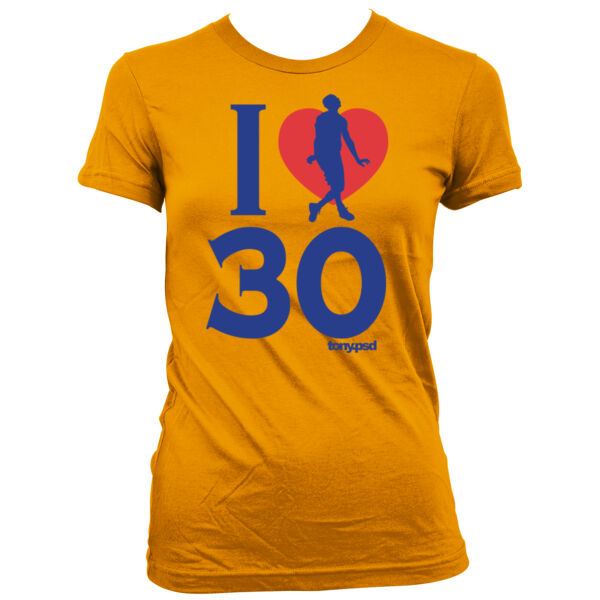 I Love (Heart) 30 - Women's Junior Cut Crewneck T-Shirt Thumbnail