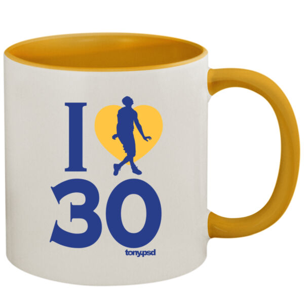 I Love (Heart) 30 - 11oz Colored Inner & Handle Mug Thumbnail