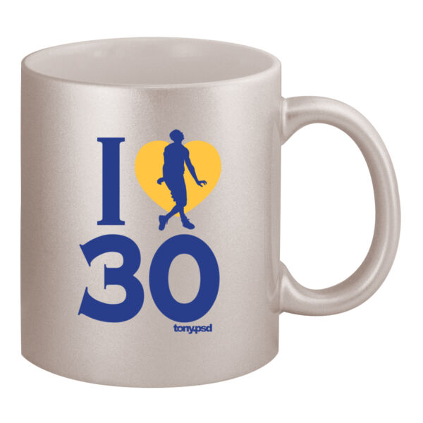 I Love (Heart) 30 - 11oz Metallic Silver Mug Thumbnail