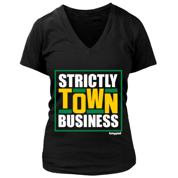 Strictly Town Business - Women's Premium Deep V-Neck T-Shirt Thumbnail