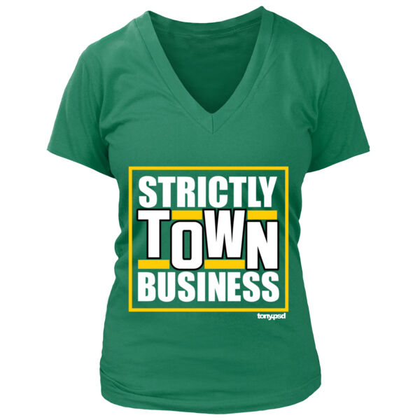 Strictly Town Business - Women's Premium Deep V-Neck T-Shirt Thumbnail