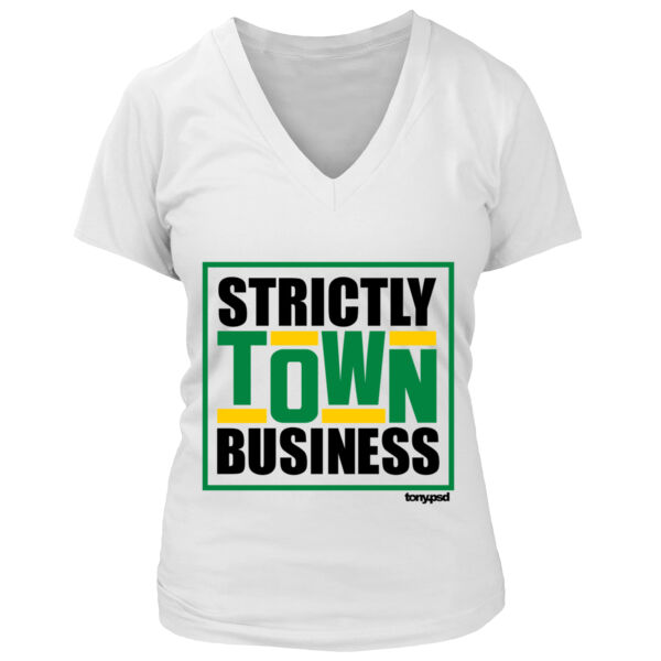 Strictly Town Business - Women's Premium Deep V-Neck T-Shirt Thumbnail