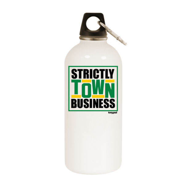Strictly Town Business - White Water Bottle With Carabiner Thumbnail